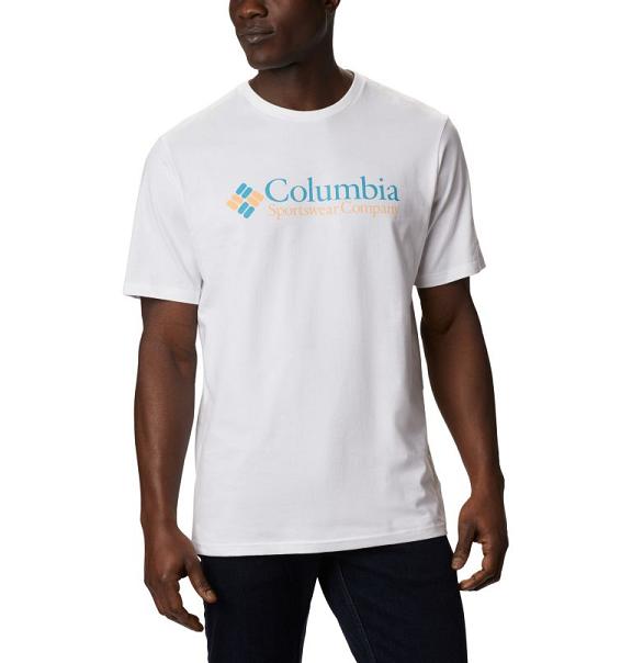 Columbia CSC Basic Logo T-Shirt White For Men's NZ65041 New Zealand